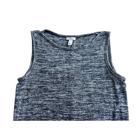 Daily Ritual Heather Gray Midi Dress Sz Small Sleeveless Soft Knit Side Slits - Picture 2 of 6